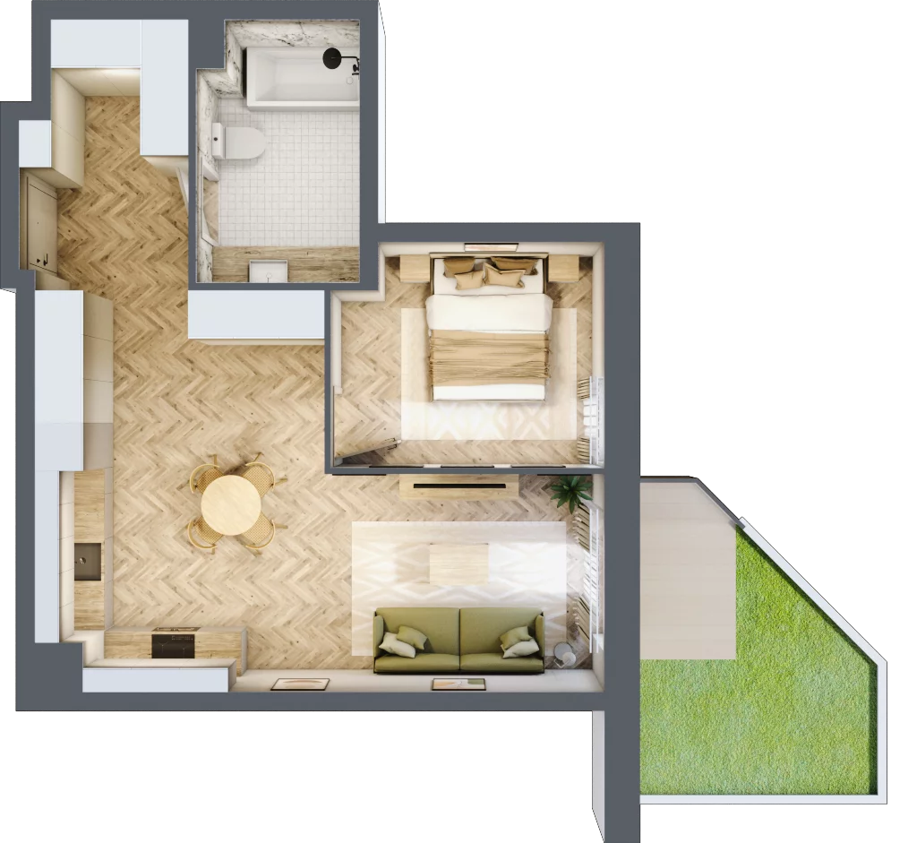 2 pokoje, mieszkanie 49,47 m², parter, oferta nr M8, Nowa Częstochowa Mościckiego, Częstochowa, Częstochówka-Parkitka, ul. Mościckiego