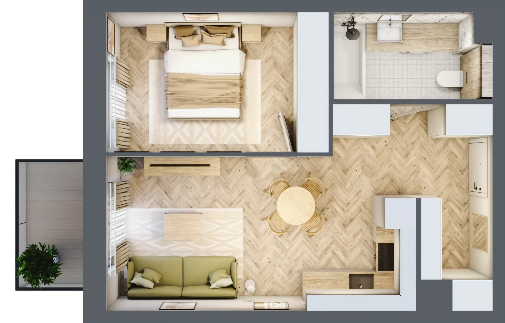 2 pokoje, mieszkanie 40,83 m², piętro 2, oferta nr M66, Nowa Częstochowa Mościckiego, Częstochowa, Częstochówka-Parkitka, ul. Mościckiego