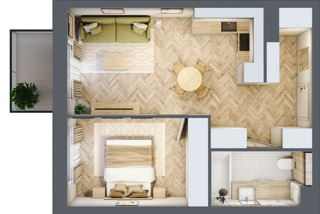 2 pokoje, mieszkanie 43,01 m², piętro 2, oferta nr M65, Nowa Częstochowa Mościckiego, Częstochowa, Częstochówka-Parkitka, ul. Mościckiego