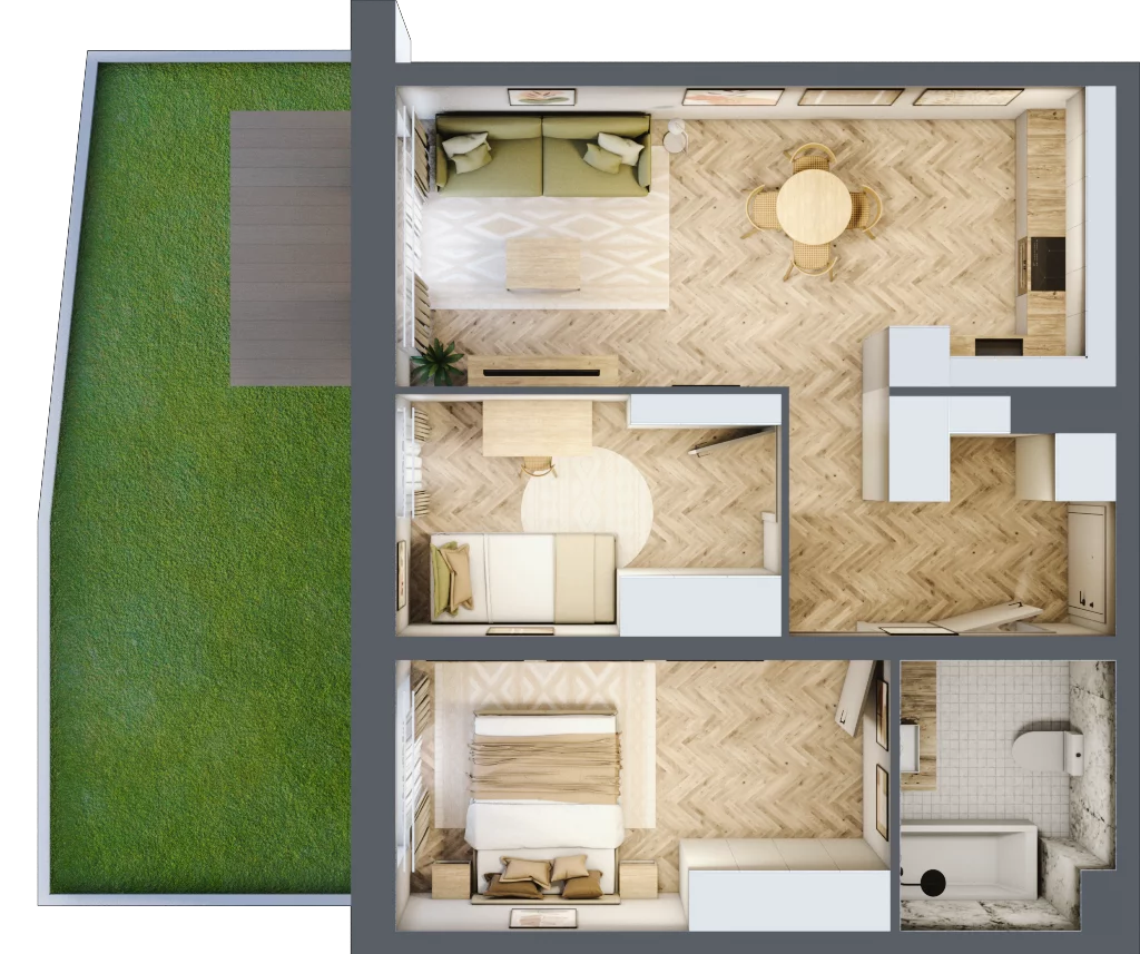 3 pokoje, mieszkanie 56,10 m², parter, oferta nr M6, Nowa Częstochowa Mościckiego, Częstochowa, Częstochówka-Parkitka, ul. Mościckiego