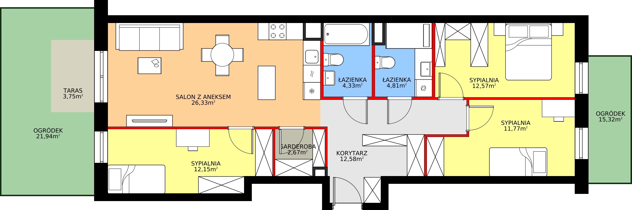 Zalety mieszkania 87.21 m², M47