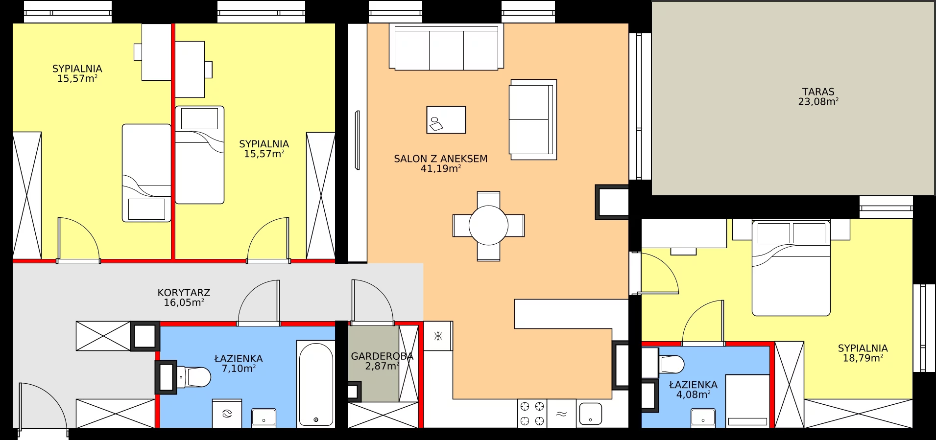 Zalety mieszkania 121.22 m², M42