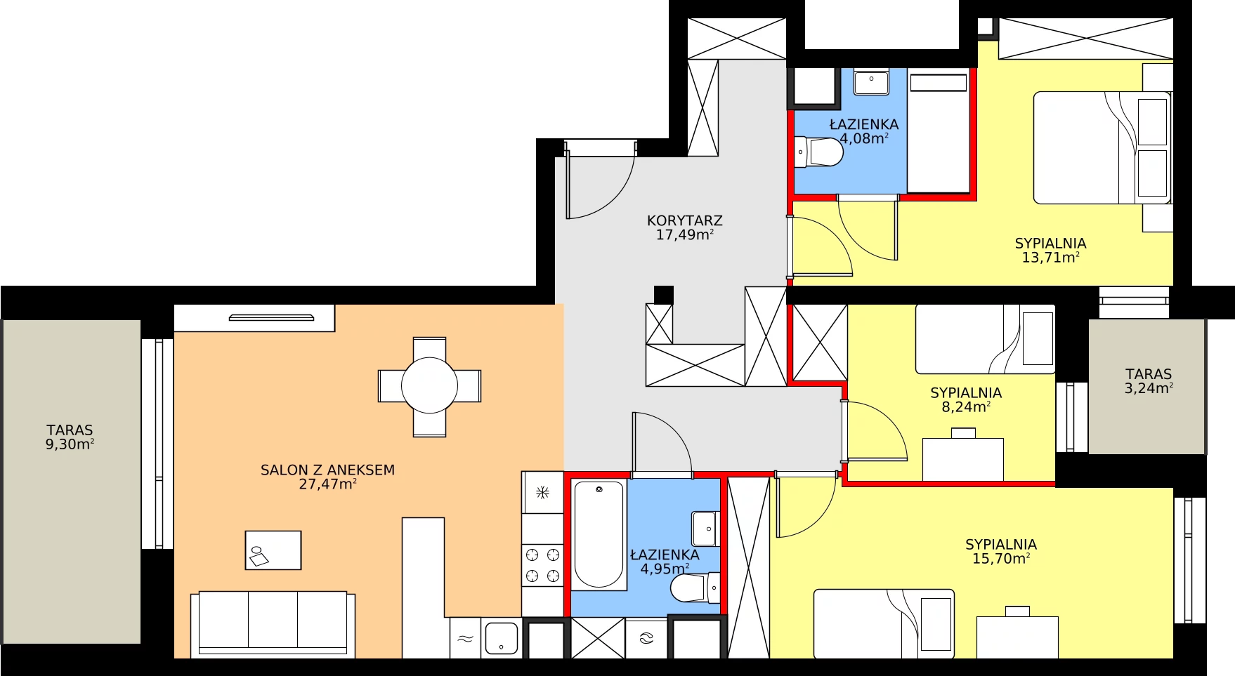 Zalety mieszkania 91.64 m², M45