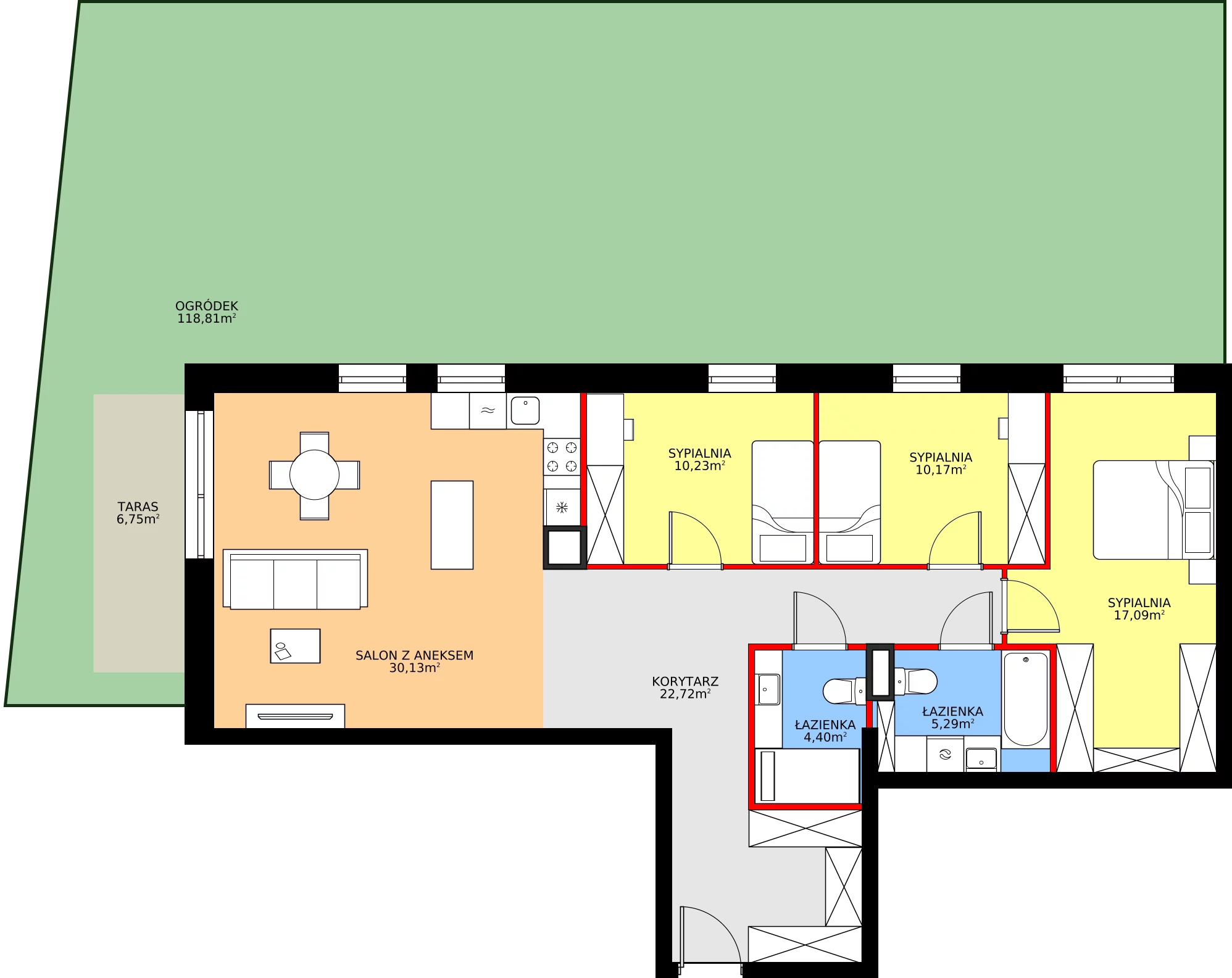 Zalety mieszkania 100.03 m², M5