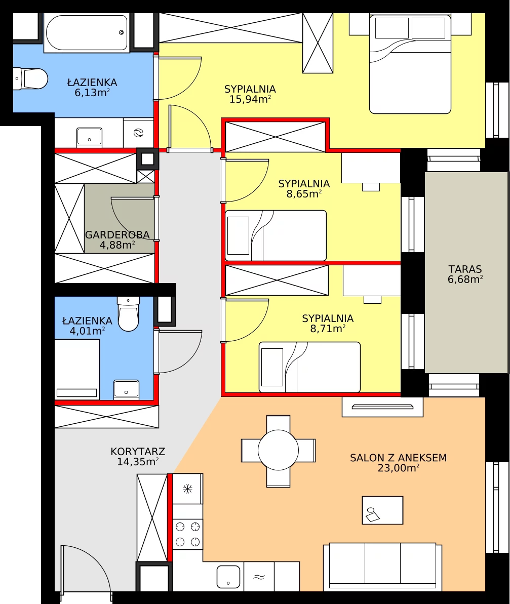 Zalety mieszkania 85.67 m², M86