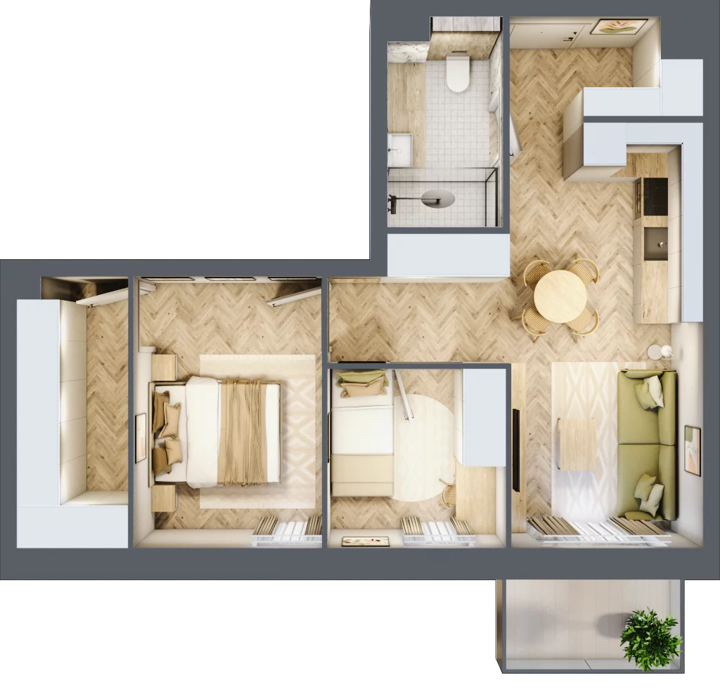 3 pokoje, mieszkanie 50,63 m², piętro 1, oferta nr M9, Nowa Częstochowa Mościckiego, Częstochowa, Częstochówka-Parkitka, ul. Mościckiego