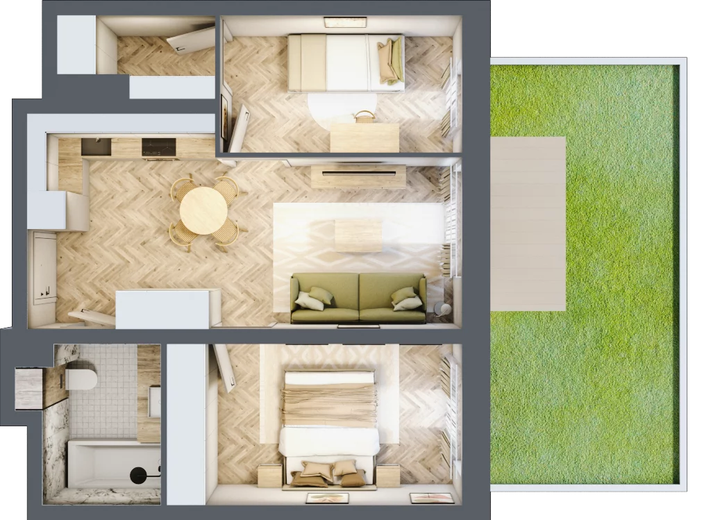 3 pokoje, mieszkanie 47,48 m², parter, oferta nr M53, Nowa Częstochowa Mościckiego, Częstochowa, Częstochówka-Parkitka, ul. Mościckiego