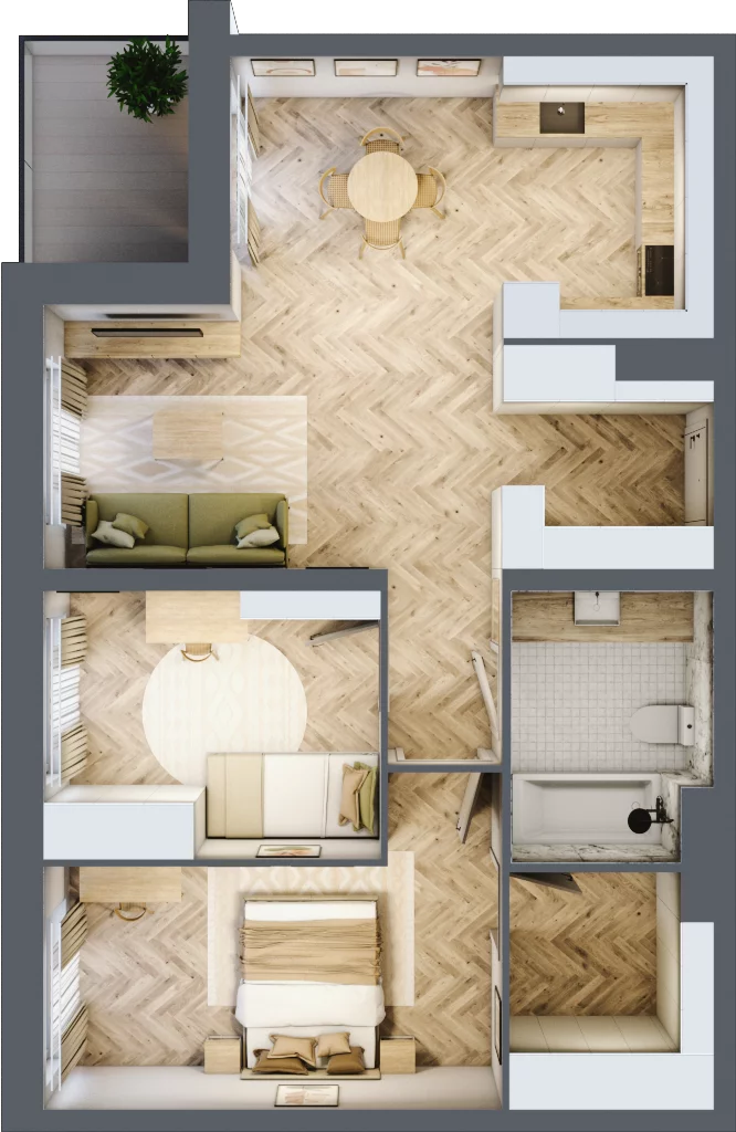 3 pokoje, mieszkanie 70,70 m², piętro 5, oferta nr M44, Nowa Częstochowa Mościckiego, Częstochowa, Częstochówka-Parkitka, ul. Mościckiego