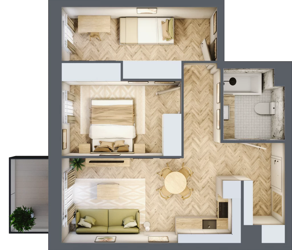 3 pokoje, mieszkanie 51,60 m², piętro 4, oferta nr M80, Nowa Częstochowa Mościckiego, Częstochowa, Częstochówka-Parkitka, ul. Mościckiego