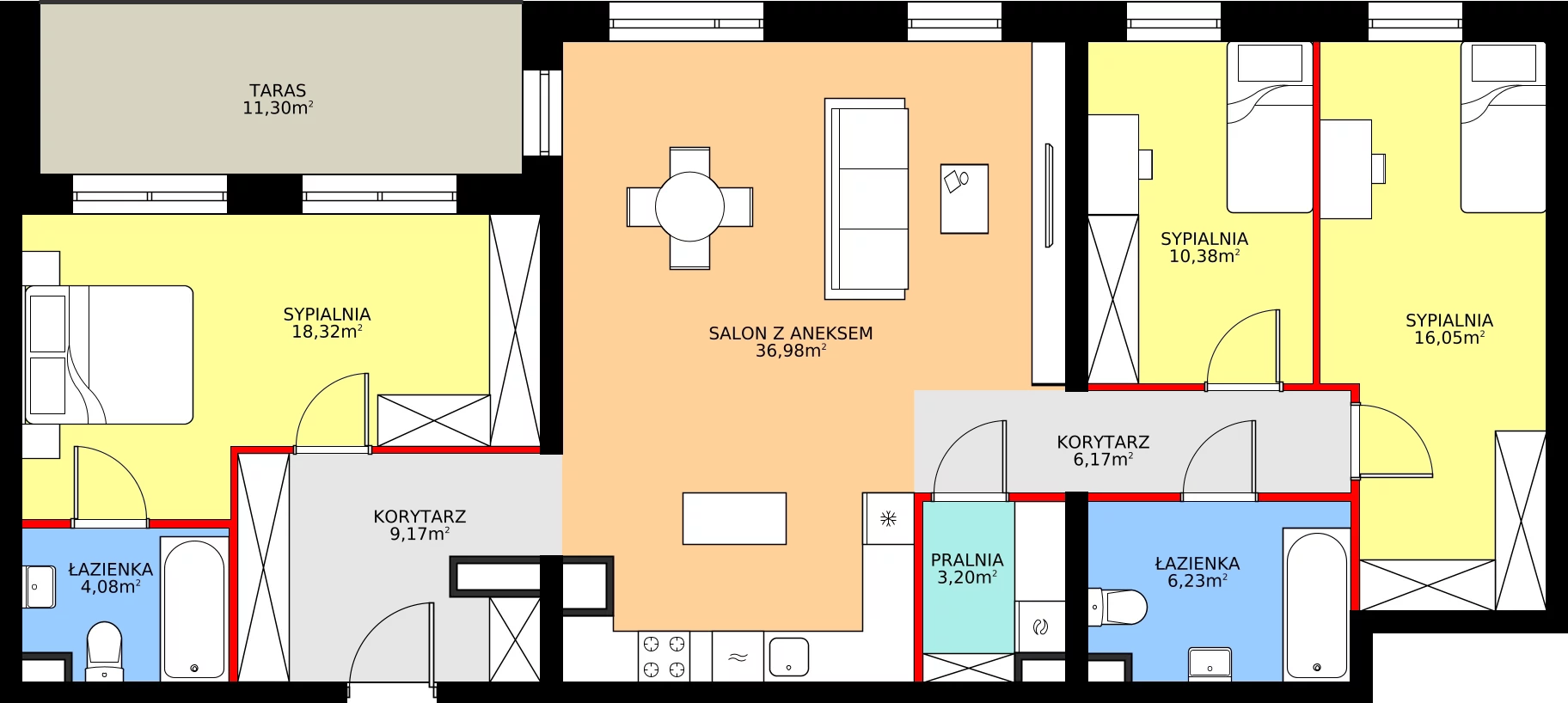 Zalety mieszkania 110.58 m², M87