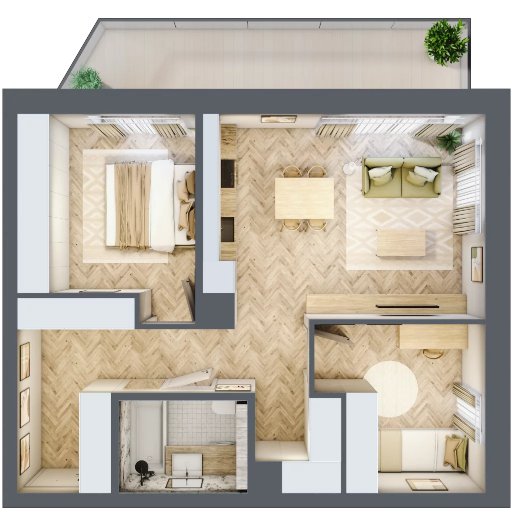3 pokoje, mieszkanie 61,58 m², piętro 3, oferta nr 20, Nowy Sosnowiec, Sosnowiec, Zagórze, ul. Braci Mieroszewskich