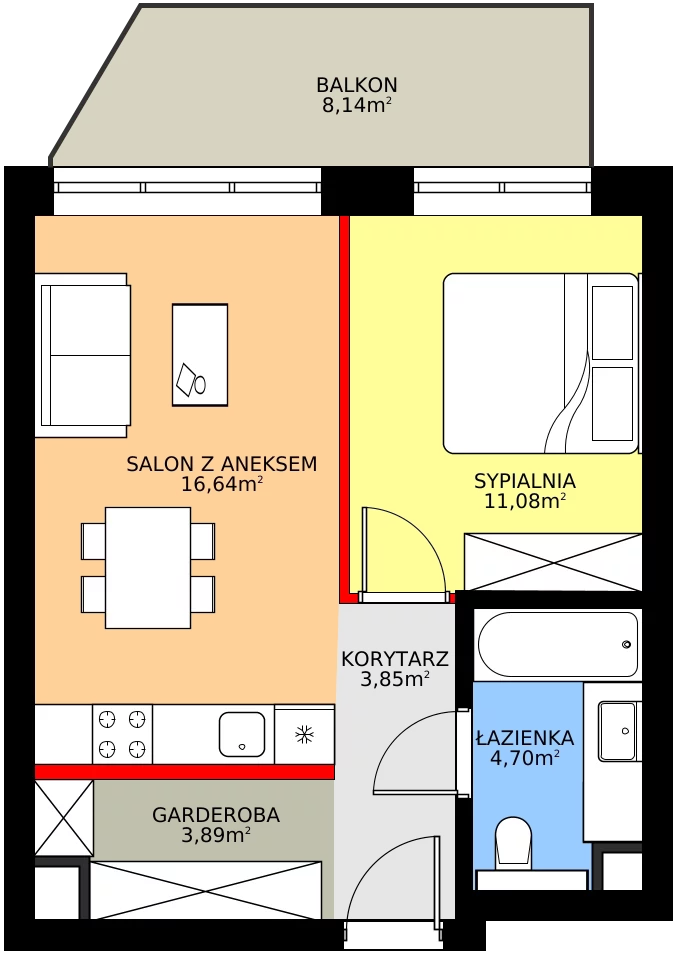 Zalety mieszkania 41.16 m², 27