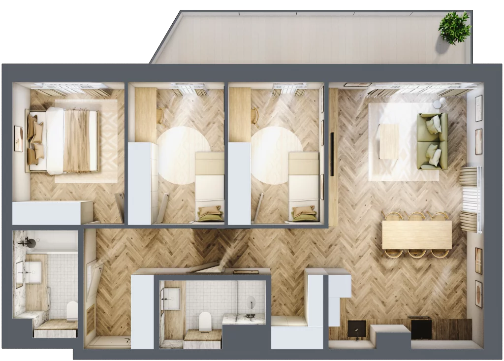4 pokoje, mieszkanie 85,34 m², piętro 4, oferta nr 28, Nowy Sosnowiec, Sosnowiec, Zagórze, ul. Braci Mieroszewskich