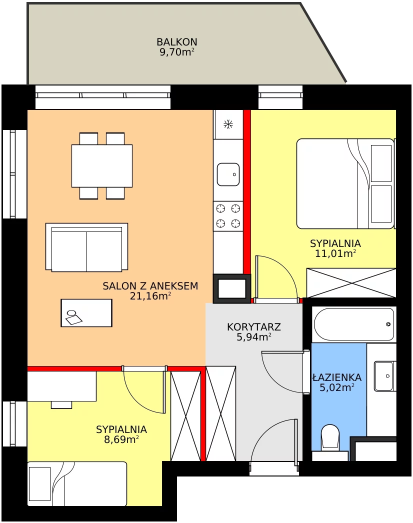 Zalety mieszkania 53.03 m², 10