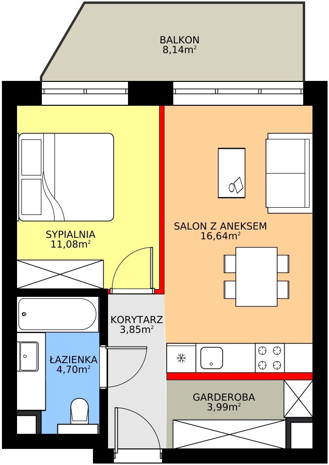 Zalety mieszkania 41.26 m², 8