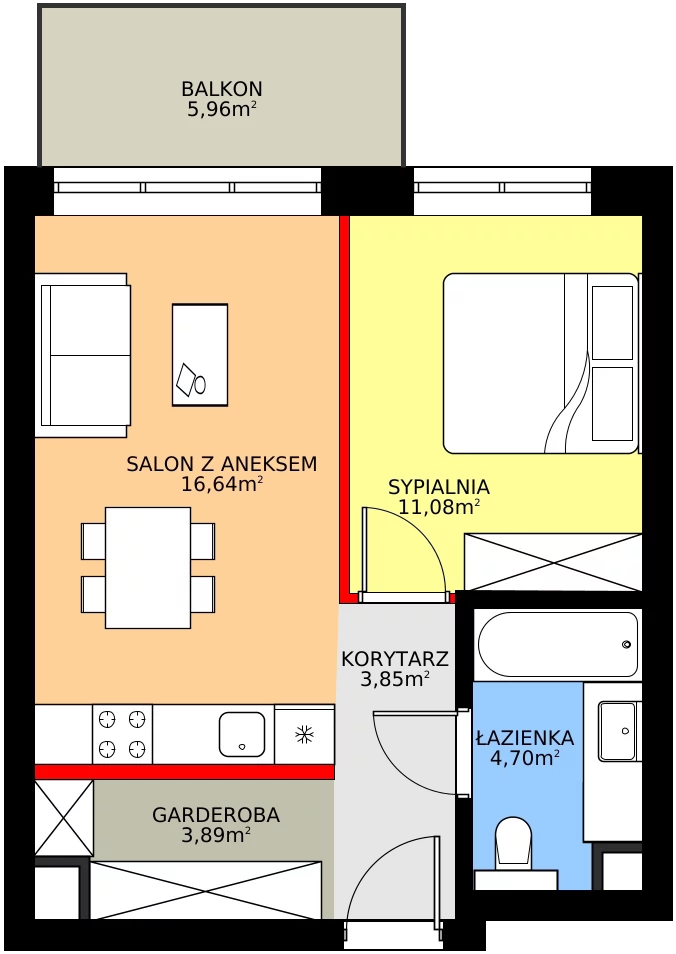Zalety mieszkania 41.16 m², 7