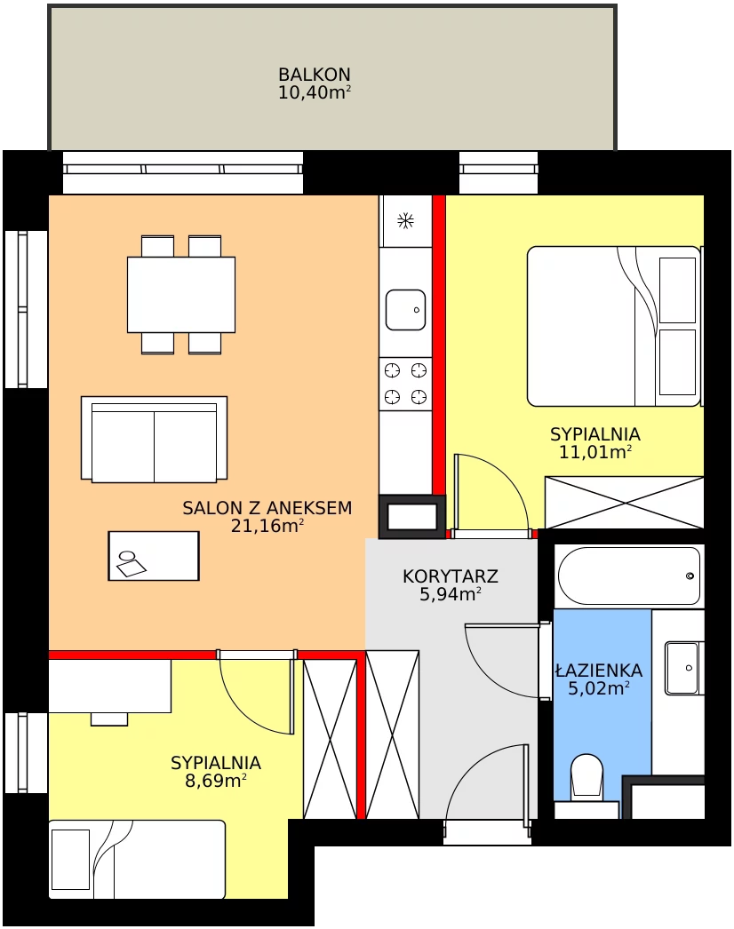 Zalety mieszkania 53.03 m², 17
