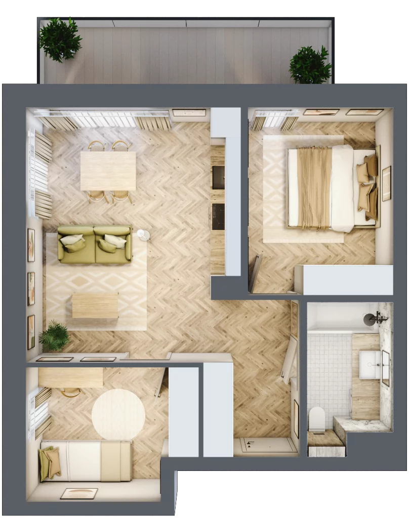 3 pokoje, mieszkanie 53,03 m², piętro 2, oferta nr 17, Nowy Sosnowiec, Sosnowiec, Zagórze, ul. Braci Mieroszewskich