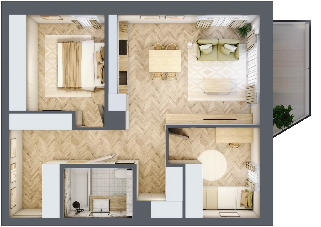 3 pokoje, mieszkanie 61,58 m², piętro 2, oferta nr 13, Nowy Sosnowiec, Sosnowiec, Zagórze, ul. Braci Mieroszewskich