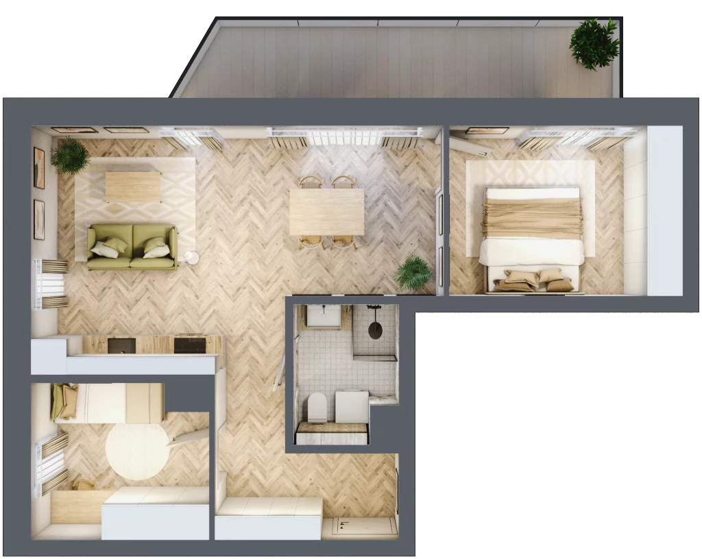 3 pokoje, mieszkanie 56,06 m², piętro 3, oferta nr 50, Nowy Sosnowiec, Sosnowiec, Zagórze, ul. Braci Mieroszewskich