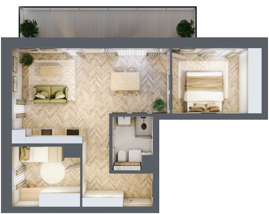3 pokoje, mieszkanie 56,06 m², piętro 4, oferta nr 55, Nowy Sosnowiec, Sosnowiec, Zagórze, ul. Braci Mieroszewskich