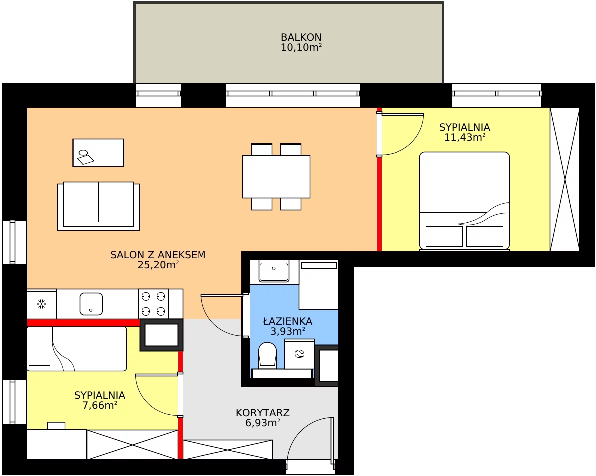 Zalety mieszkania 56.06 m², 36