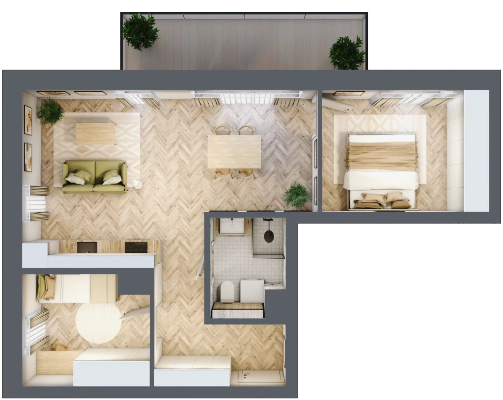 3 pokoje, mieszkanie 56,06 m², piętro 1, oferta nr 36, Nowy Sosnowiec, Sosnowiec, Zagórze, ul. Braci Mieroszewskich