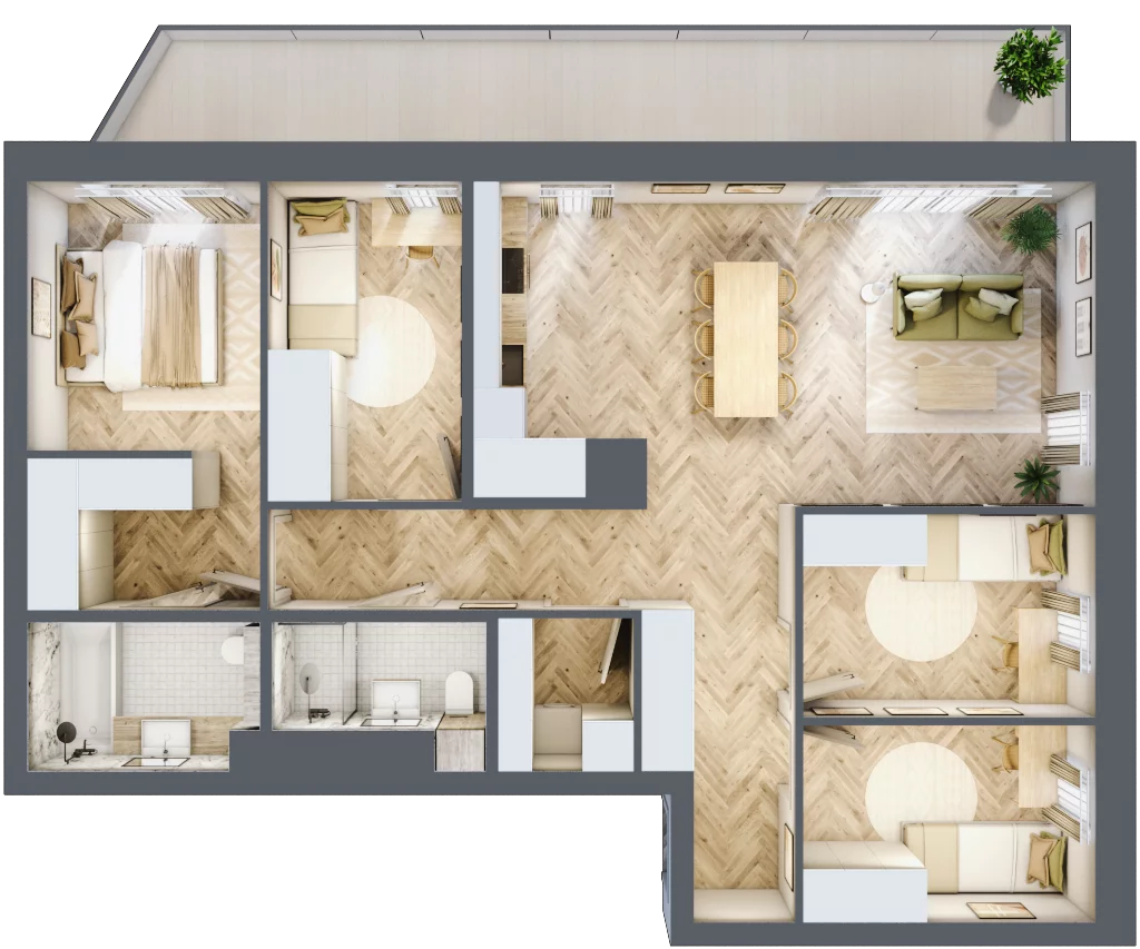 5 pokoi, mieszkanie 96,01 m², piętro 4, oferta nr 54, Nowy Sosnowiec, Sosnowiec, Zagórze, ul. Braci Mieroszewskich