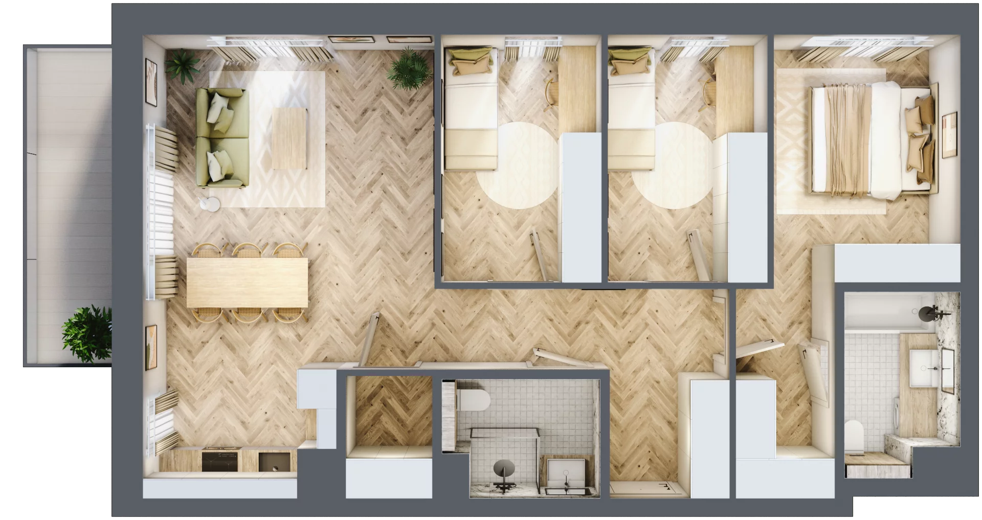 4 pokoje, mieszkanie 84,89 m², piętro 1, oferta nr 33, Nowy Sosnowiec, Sosnowiec, Zagórze, ul. Braci Mieroszewskich