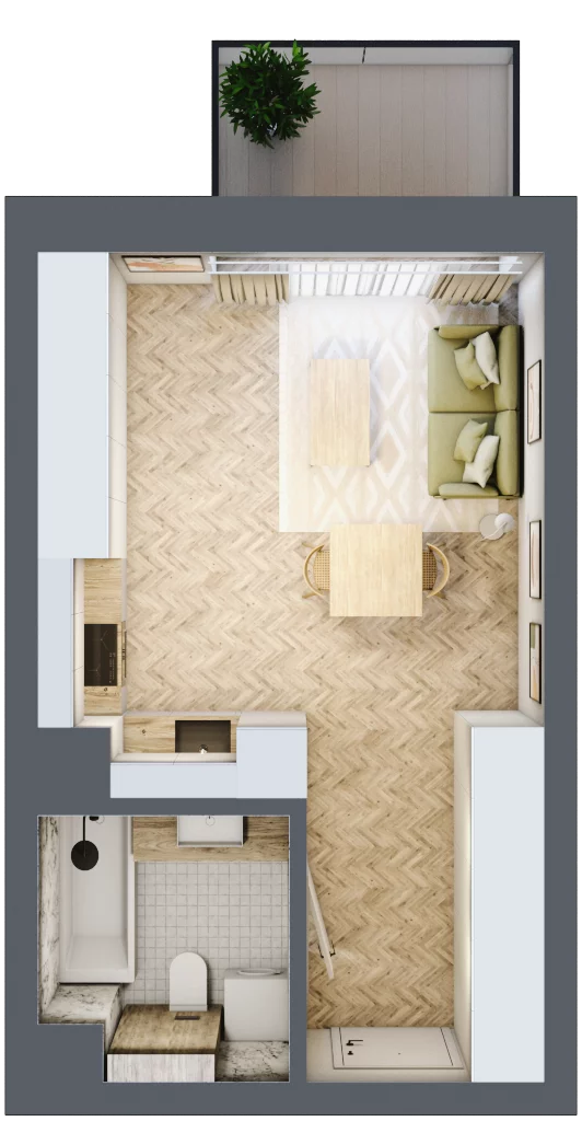 1 pokój, mieszkanie 28,83 m², piętro 1, oferta nr 31, Nowy Sosnowiec, Sosnowiec, Zagórze, ul. Braci Mieroszewskich