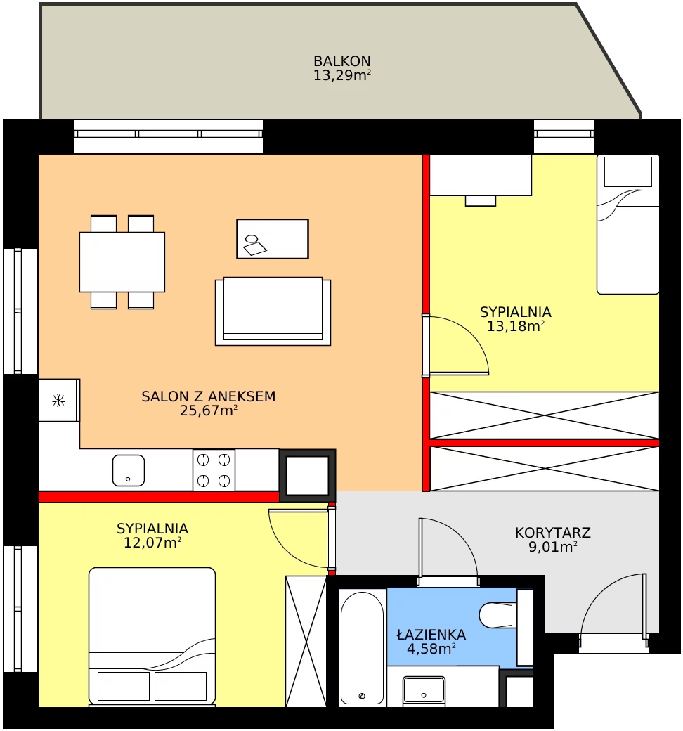 Zalety mieszkania 66.03 m², 32