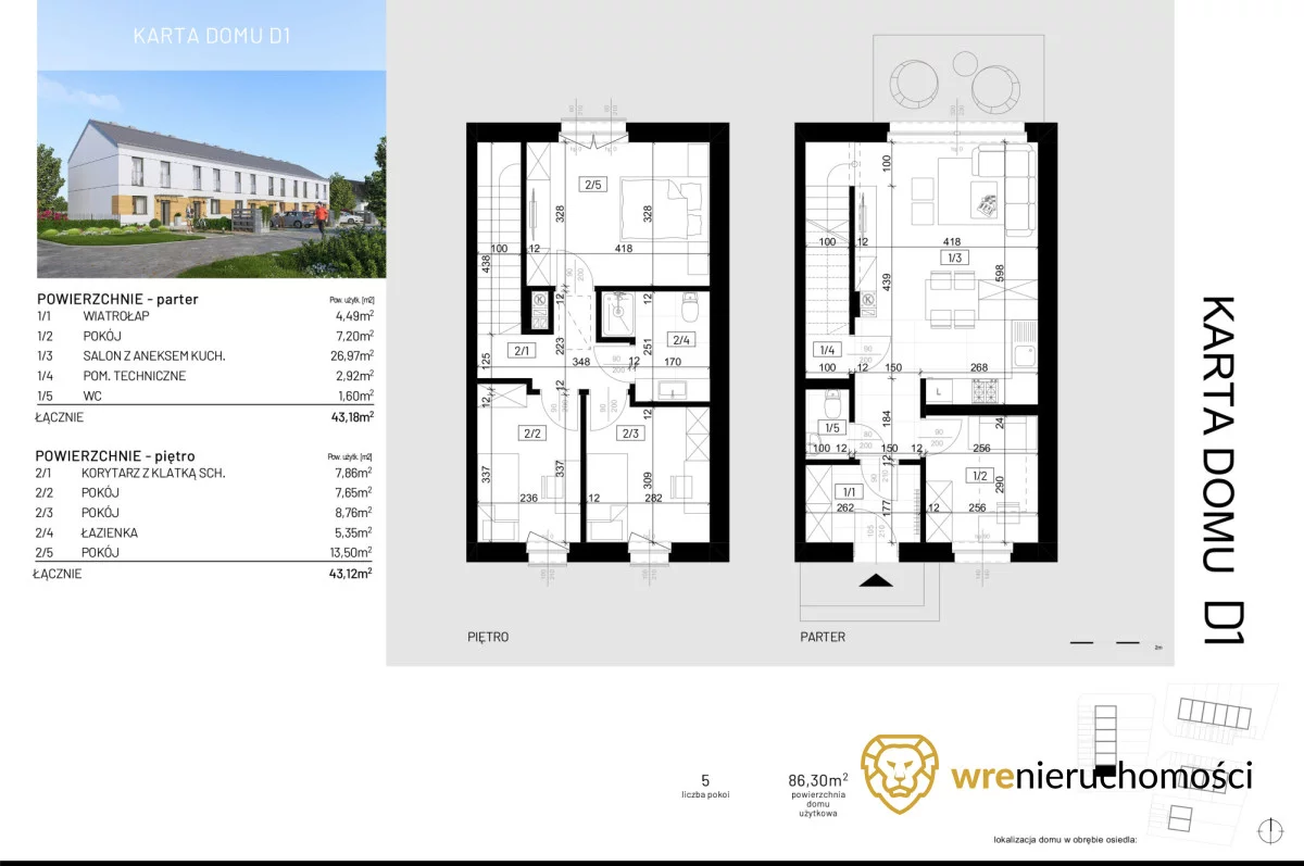 Dom 86,30 m², oferta nr , 526610, Środa Śląska, Kolejowa