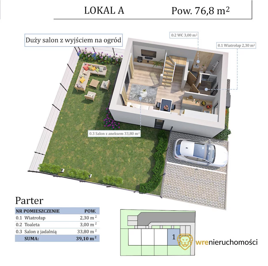 Dom szeregowy 149,50 m², Mirków, Sprzedaż