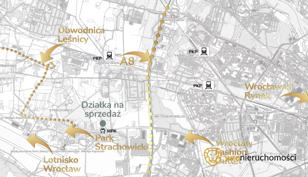 Działka 1 779,00 m², oferta nr , 601436, Wrocław, Jerzmanowo-Jarnołtów-Strachowice-Osiniec, Strachowice, Graniczna
