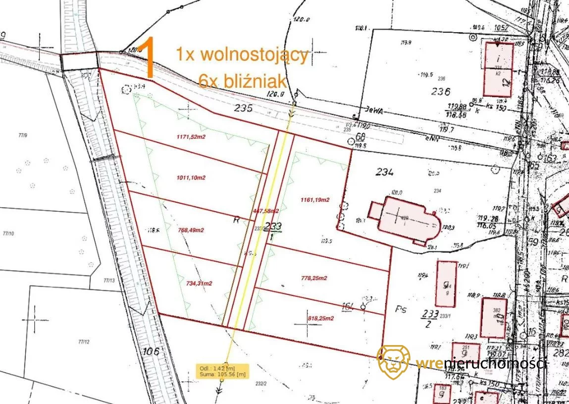 Działka 6 901,00 m², oferta nr , 182036, Jodłowice