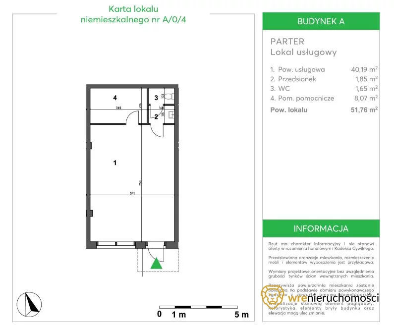 Lokal użytkowy 51,76 m², Wrocław, Brochów, Syryjska, Sprzedaż