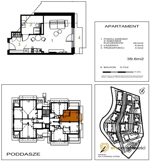 1 pokój, mieszkanie 35,62 m², piętro 4, oferta nr , 666085, Biała Woda
