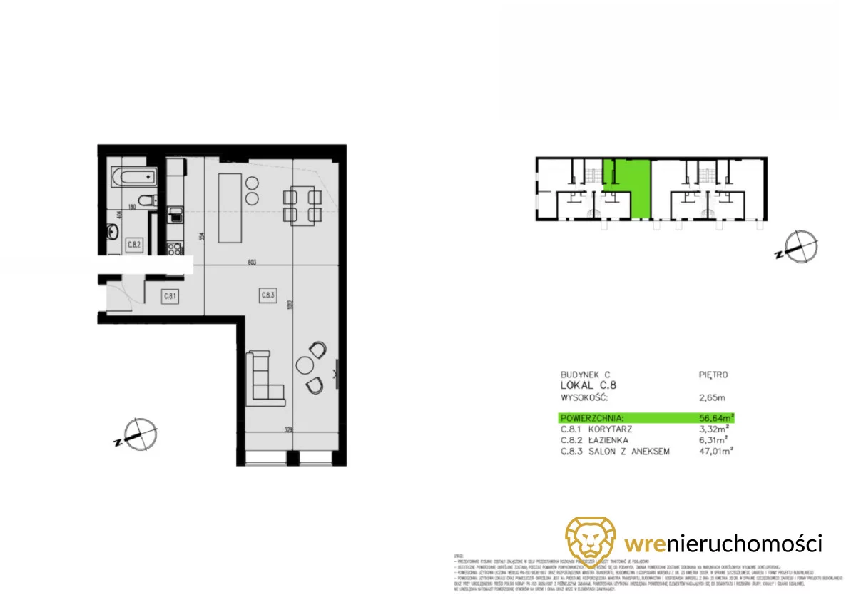 Mieszkanie jednopokojowe 56,72 m², Wrocław, Wojszyce, Pawia, Sprzedaż