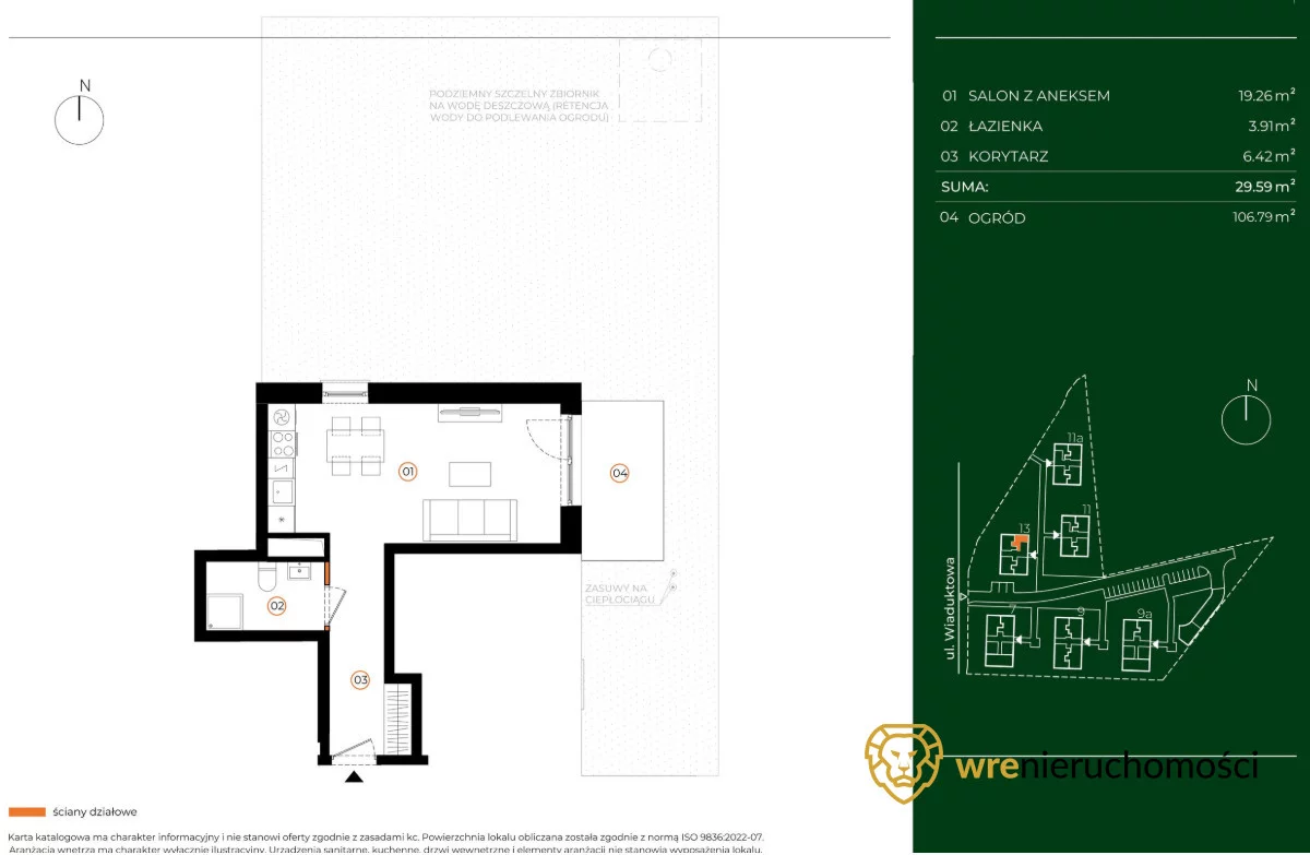 1 pokój, mieszkanie 29,72 m², parter, oferta nr , 864360, Wrocław, Brochów, Wiaduktowa