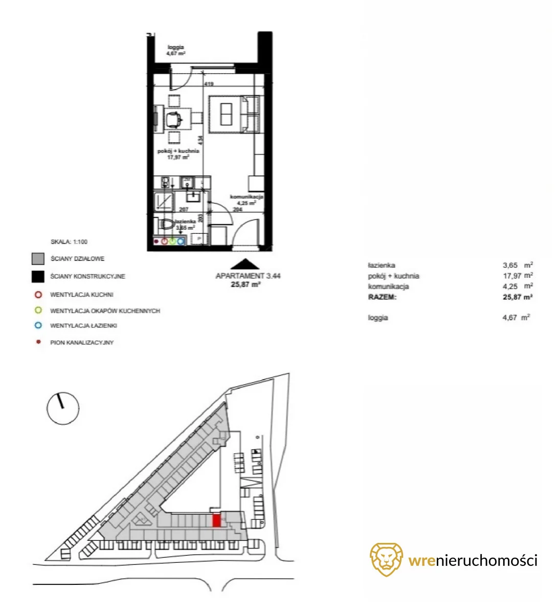 1 pokój, mieszkanie 25,79 m², piętro 3, oferta nr , 262948, Wrocław, Krzyki-Partynice, Partynice, Zwycięska
