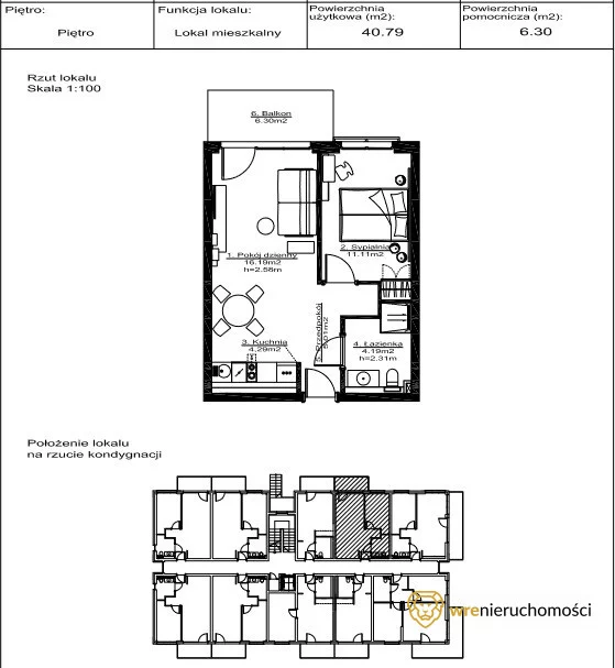 2 pokoje, mieszkanie 40,79 m², piętro 1, oferta nr , 319778, Biała Woda