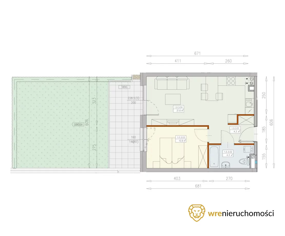 Mieszkanie dwupokojowe 41,10 m², Wrocław, Księże, Księże Wielkie, Blizanowicka, Sprzedaż