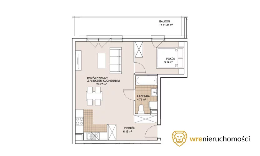 Apartament na sprzedaż, 49,83 m², 2 pokoje, piętro 2, oferta nr 326741