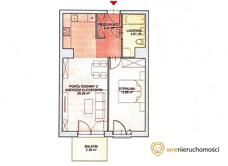 2 pokoje, mieszkanie 48,64 m², piętro 1, oferta nr , 783307, Wrocław, Wojszyce, Jarosława Iwaszkiewicza