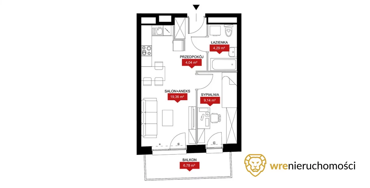 2 pokoje, mieszkanie 36,83 m², piętro 3, oferta nr , 227605, Wrocław, Biskupin-Sępolno-Dąbie-Bartoszowice, Śródmieście, Jedności Narodowej