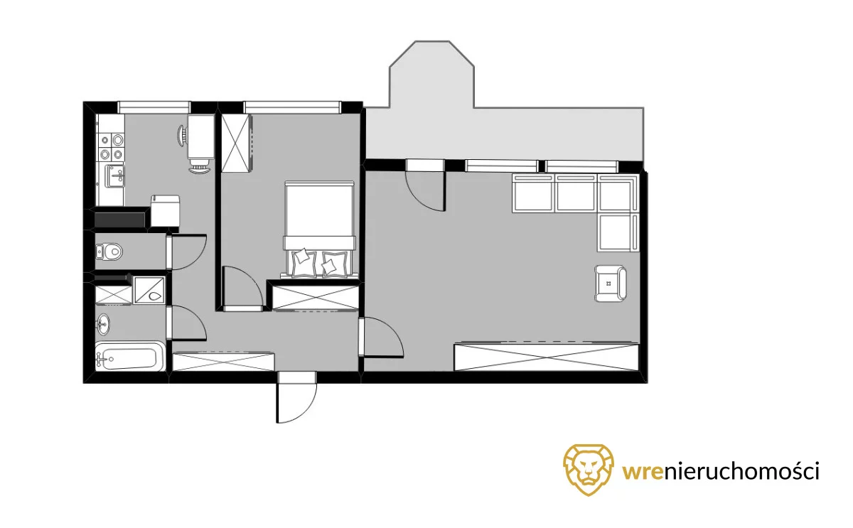 2 pokoje, mieszkanie 47,70 m², piętro 3, oferta nr , 664469, Wrocław, Pilczyce-Kozanów-Popowice Północne, Kozanów, Kolista