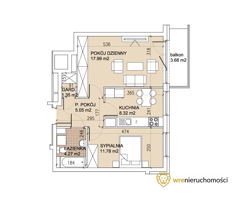 Mieszkanie 48,76 m², piętro 4, oferta nr , 364677, Wrocław, Sołtysowice, Lothara Herbsta