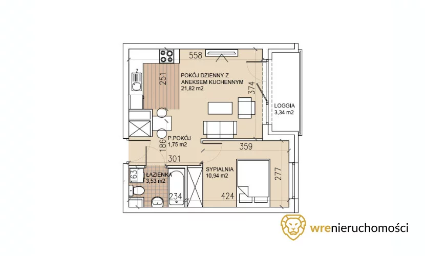 Mieszkanie na sprzedaż, 38,04 m², 2 pokoje, 5 piętro, oferta nr 164331