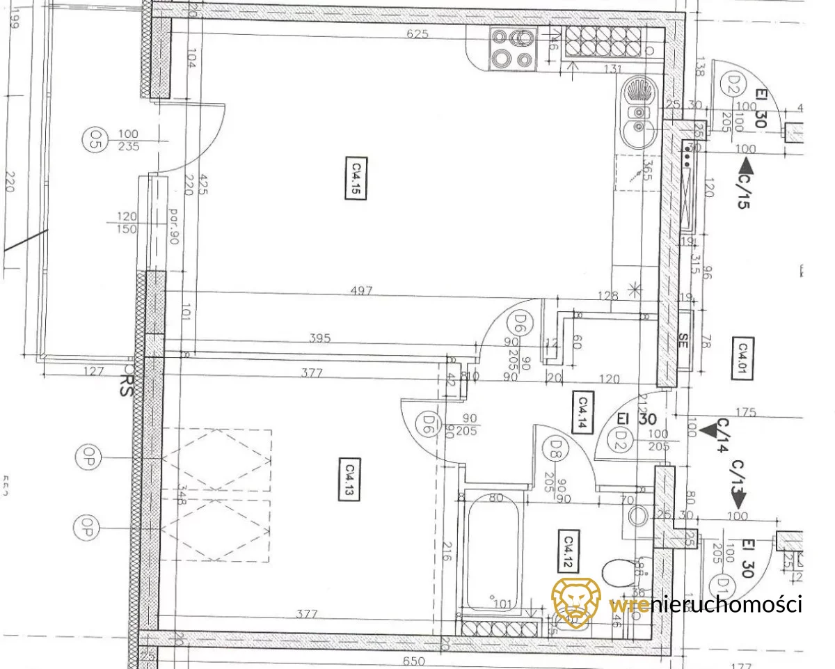 Mieszkanie na sprzedaż, 43,12 m², 2 pokoje, 4 piętro, oferta nr 386898