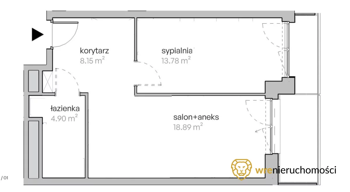 Mieszkanie na sprzedaż, 46,00 m², 2 pokoje, 2 piętro, oferta nr 458586